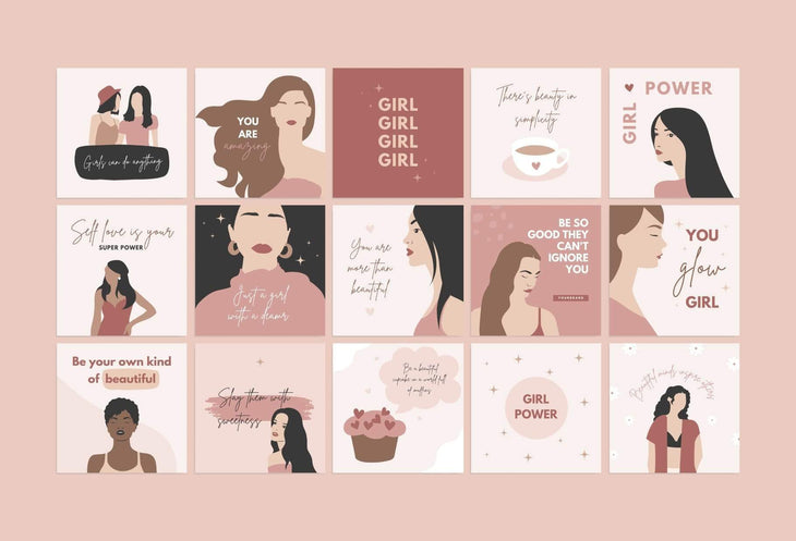 Ladystrategist 30 Girl Boss Instagram Engagement Posts Canva Templates instagram canva templates social media templates etsy free canva templates