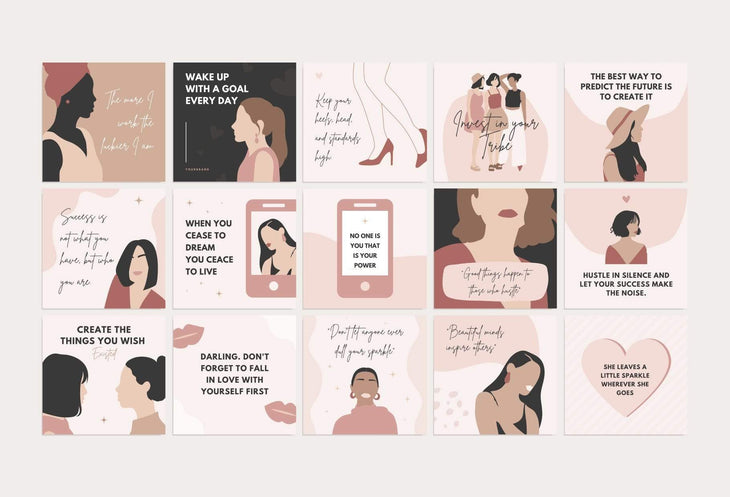 Ladystrategist 30 Girl Boss Instagram Engagement Posts Canva Templates Pack 02 instagram canva templates social media templates etsy free canva templates