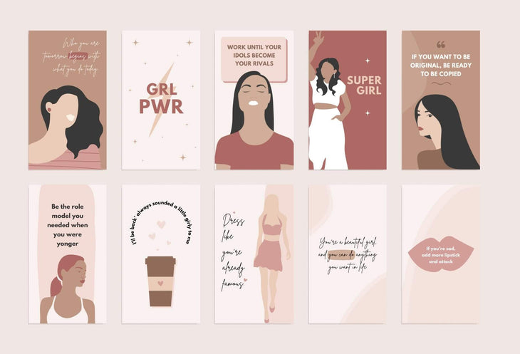 Ladystrategist 30 Girl Boss Instagram Stories - Editable Canva Template Pack 02 instagram canva templates social media templates etsy free canva templates