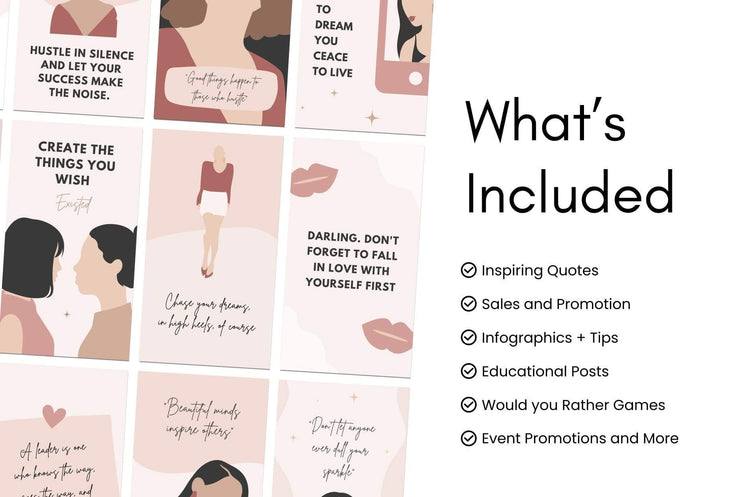 Ladystrategist 30 Girl Boss Instagram Stories - Editable Canva Template Pack 02 instagram canva templates social media templates etsy free canva templates