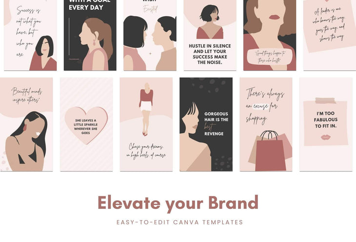 Ladystrategist 30 Girl Boss Instagram Stories - Editable Canva Template Pack 02 instagram canva templates social media templates etsy free canva templates