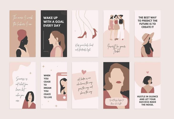 Ladystrategist 30 Girl Boss Instagram Stories - Editable Canva Template Pack 02 instagram canva templates social media templates etsy free canva templates