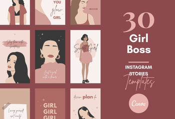 Ladystrategist 30 Girl Boss Instagram Stories Quotes instagram canva templates social media templates etsy free canva templates