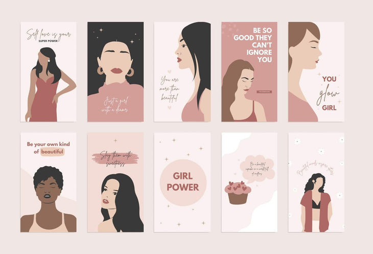 Ladystrategist 30 Girl Boss Instagram Stories Quotes instagram canva templates social media templates etsy free canva templates