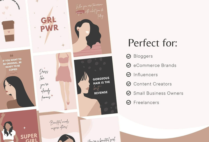 Ladystrategist 30+ Girl Boss Pins - Editable Canva Templates Pack 02 instagram canva templates social media templates etsy free canva templates