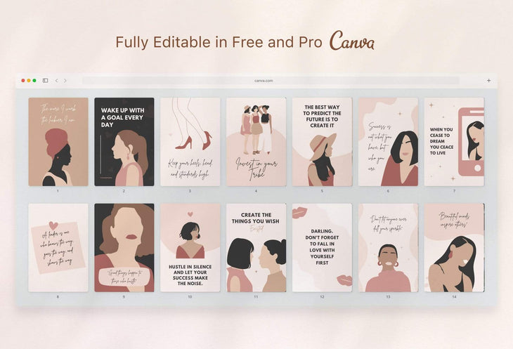 Ladystrategist 30+ Girl Boss Pins - Editable Canva Templates Pack 02 instagram canva templates social media templates etsy free canva templates