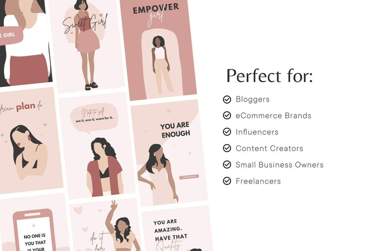 Ladystrategist 30+ Girl Boss Pins Quotes - Editable Canva Templates instagram canva templates social media templates etsy free canva templates
