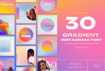 Ladystrategist 30 Gradient Instagram Post Quotes Canva Templates instagram canva templates social media templates etsy free canva templates