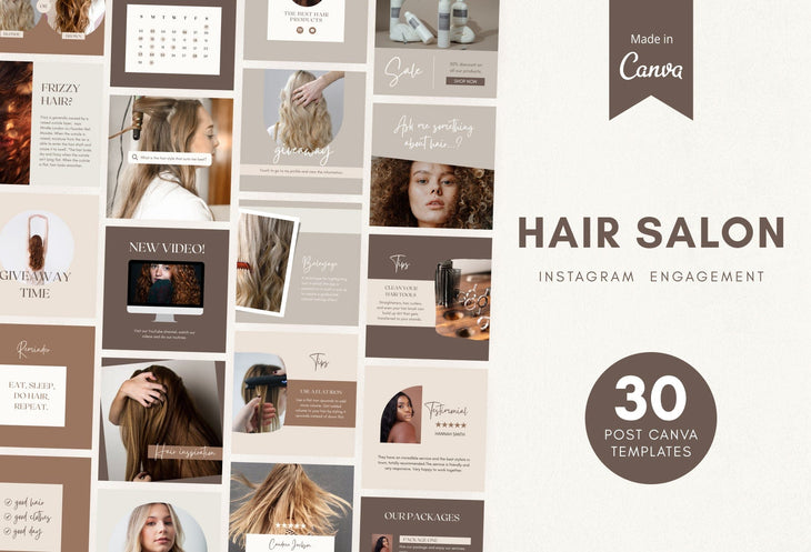 Ladystrategist 30 Hair Salon Instagram Post Canva Templates instagram canva templates social media templates etsy free canva templates