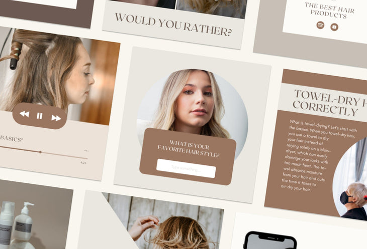 Ladystrategist 30 Hair Salon Instagram Post Canva Templates instagram canva templates social media templates etsy free canva templates