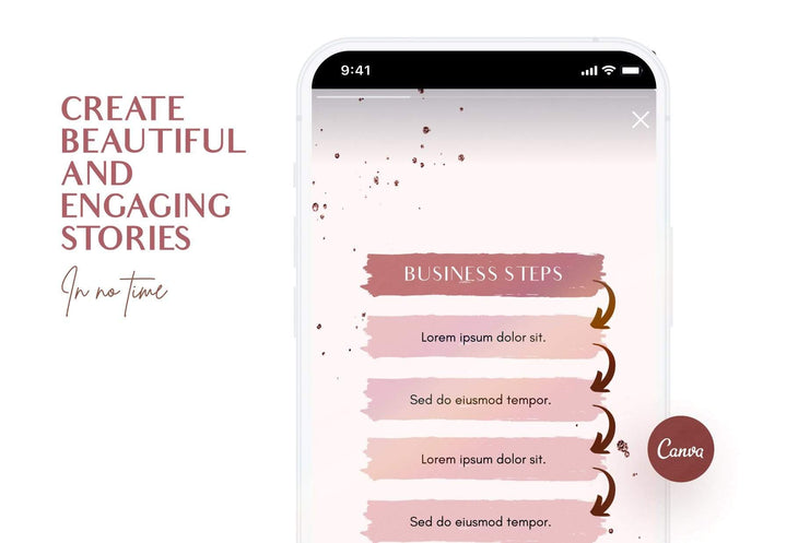 Ladystrategist 30 Instagram Engagement Stories - Rose Gold Pack 02 instagram canva templates social media templates etsy free canva templates