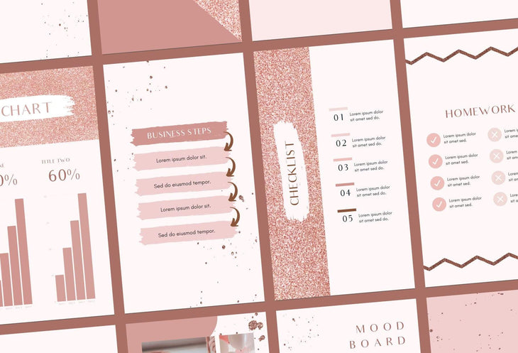 Ladystrategist 30 Instagram Engagement Stories - Rose Gold Pack 02 instagram canva templates social media templates etsy free canva templates