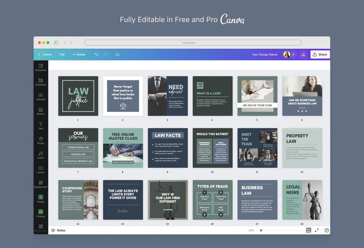 Ladystrategist 30 Law Instagram Post Canva Templates V2 instagram canva templates social media templates etsy free canva templates