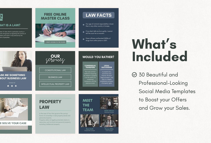 Ladystrategist 30 Law Instagram Post Canva Templates V2 instagram canva templates social media templates etsy free canva templates