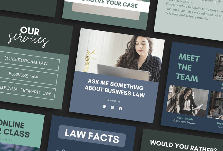 Ladystrategist 30 Law Instagram Post Canva Templates V2 instagram canva templates social media templates etsy free canva templates
