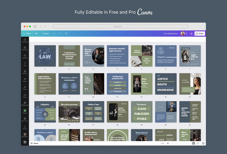 Ladystrategist 30 Law Instagram Post Canva Templates V3 instagram canva templates social media templates etsy free canva templates