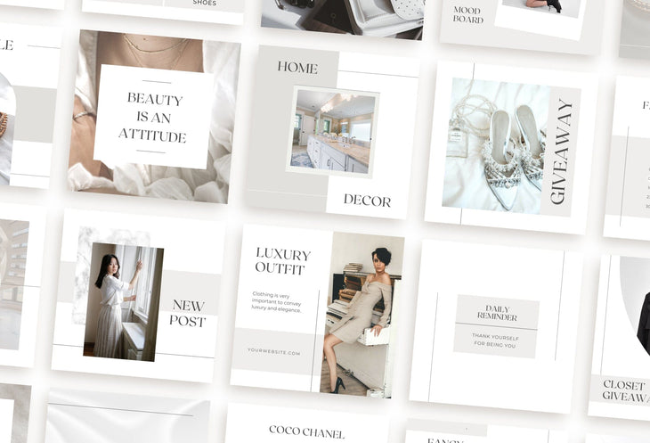 Ladystrategist 30 Luxurious Lifestyle Instagram Post Canva Templates V2 instagram canva templates social media templates etsy free canva templates