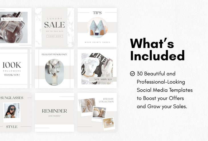 Ladystrategist 30 Luxurious Lifestyle Instagram Post Canva Templates V2 instagram canva templates social media templates etsy free canva templates