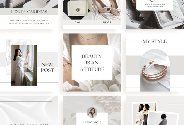 Ladystrategist 30 Luxurious Lifestyle Instagram Post Canva Templates V2 instagram canva templates social media templates etsy free canva templates