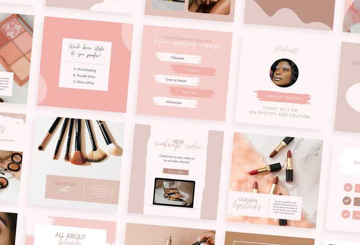 Ladystrategist 30 Makeup Instagram Post Canva Templates instagram canva templates social media templates etsy free canva templates
