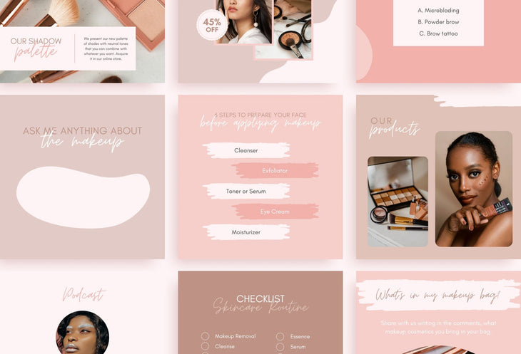 Ladystrategist 30 Makeup Instagram Post Canva Templates instagram canva templates social media templates etsy free canva templates