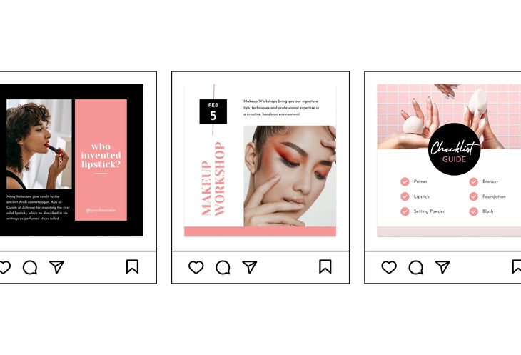 Ladystrategist 30 Makeup Instagram Post Canva Templates V3 instagram canva templates social media templates etsy free canva templates