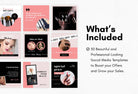 Ladystrategist 30 Makeup Instagram Post Canva Templates V3 instagram canva templates social media templates etsy free canva templates