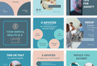 Ladystrategist 30 Mental Health Instagram Post Canva Templates V2 instagram canva templates social media templates etsy free canva templates
