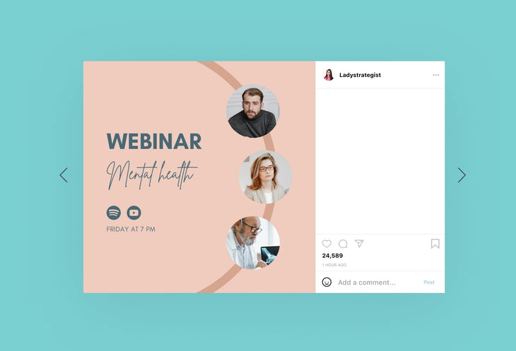 Ladystrategist 30 Mental Health Instagram Post Canva Templates V2 instagram canva templates social media templates etsy free canva templates