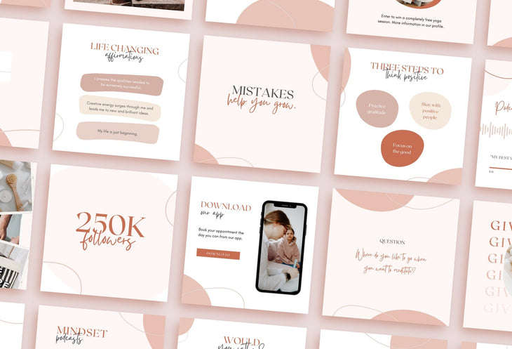 Ladystrategist 30 Mindset Instagram Post Canva Templates instagram canva templates social media templates etsy free canva templates