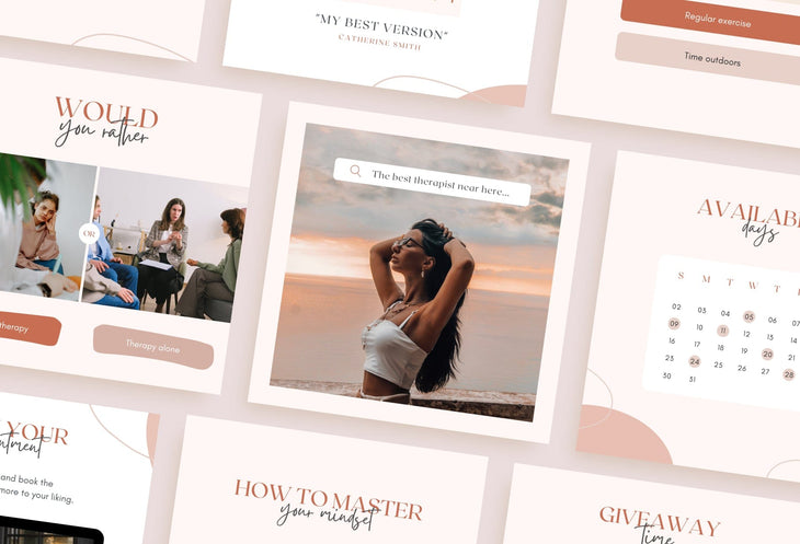 Ladystrategist 30 Mindset Instagram Post Canva Templates instagram canva templates social media templates etsy free canva templates