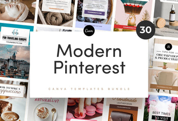 Ladystrategist 30 Modern Pinterest Canva Template Bundle instagram canva templates social media templates etsy free canva templates
