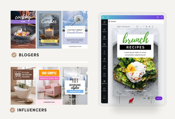 Ladystrategist 30 Modern Pinterest Canva Template Bundle instagram canva templates social media templates etsy free canva templates