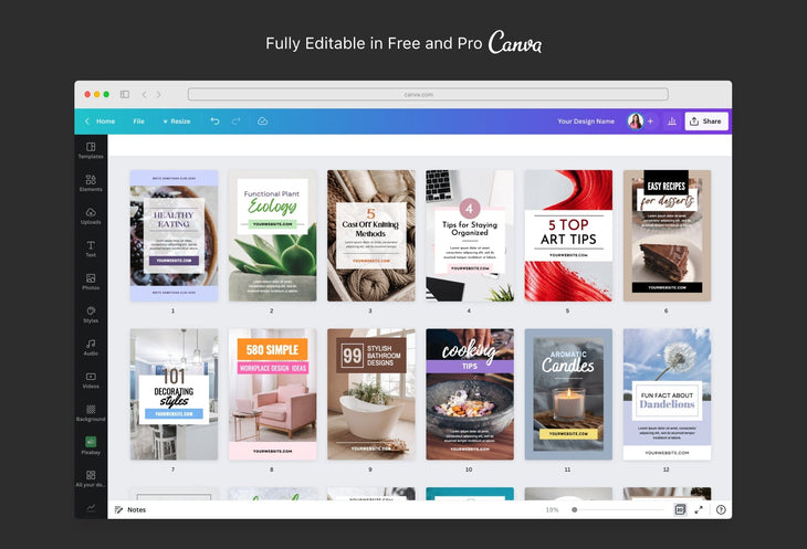 Ladystrategist 30 Modern Pinterest Canva Template Bundle instagram canva templates social media templates etsy free canva templates