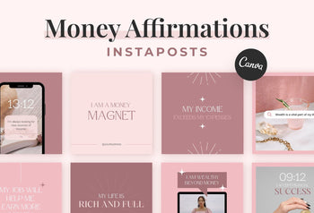 Ladystrategist 30 Money Affirmations Instagram Post Canva Templates instagram canva templates social media templates etsy free canva templates