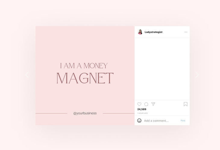 Ladystrategist 30 Money Affirmations Instagram Post Canva Templates instagram canva templates social media templates etsy free canva templates