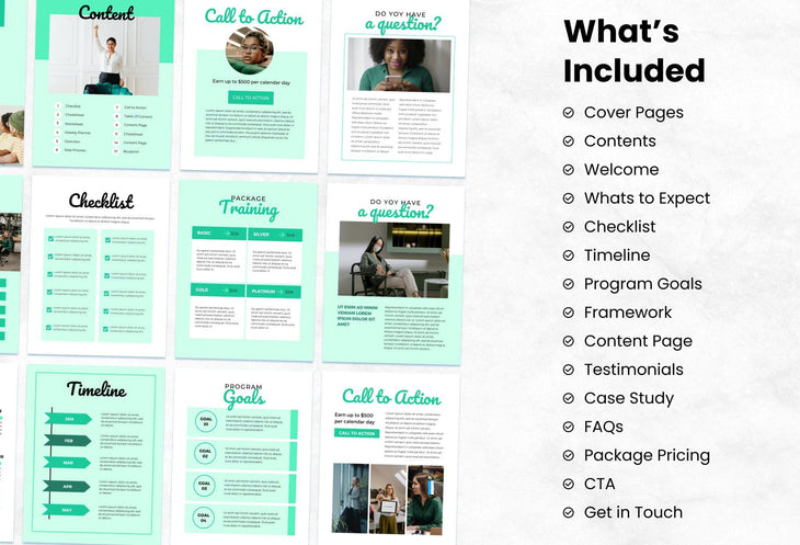 Ladystrategist 30-Page Coaching Program Package Canva Template Chartreuse Style instagram canva templates social media templates etsy free canva templates