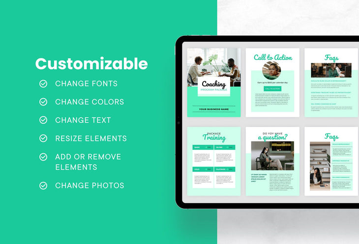 Ladystrategist 30-Page Coaching Program Package Canva Template Chartreuse Style instagram canva templates social media templates etsy free canva templates