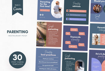 Ladystrategist 30 Parenting Instagram Post Canva Templates instagram canva templates social media templates etsy free canva templates