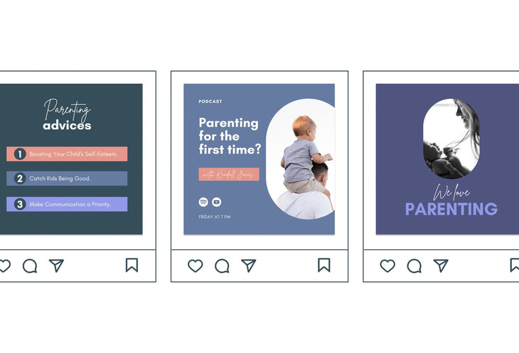 Ladystrategist 30 Parenting Instagram Post Canva Templates instagram canva templates social media templates etsy free canva templates