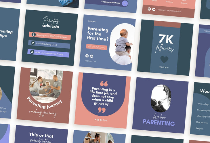 Ladystrategist 30 Parenting Instagram Post Canva Templates instagram canva templates social media templates etsy free canva templates