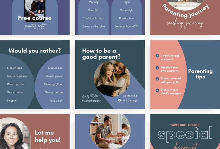 Ladystrategist 30 Parenting Instagram Post Canva Templates instagram canva templates social media templates etsy free canva templates