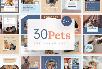 Ladystrategist 30 Pets Instagram Post Canva Templates instagram canva templates social media templates etsy free canva templates