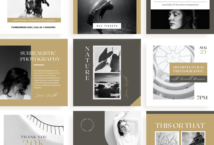 Ladystrategist 30 Photographers Instagram Post Canva Templates V2 instagram canva templates social media templates etsy free canva templates