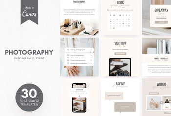 Ladystrategist 30 Photography Instagram Post Canva Templates instagram canva templates social media templates etsy free canva templates