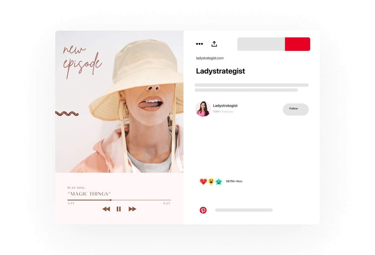 Ladystrategist 30+ Pinterest Engagement Pins - Editable Canva Templates Rose Gold instagram canva templates social media templates etsy free canva templates