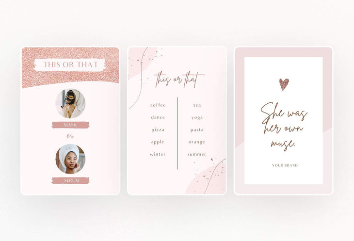 Ladystrategist 30+ Pinterest Engagement Pins - Editable Canva Templates Rose Gold instagram canva templates social media templates etsy free canva templates