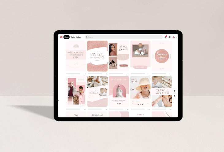 Ladystrategist 30+ Pinterest Engagement Pins - Editable Canva Templates Rose Gold instagram canva templates social media templates etsy free canva templates