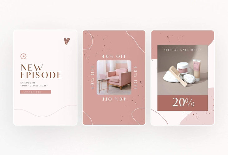 Ladystrategist 30+ Pinterest Engagement Pins - Editable Canva Templates Rose Gold V2 instagram canva templates social media templates etsy free canva templates