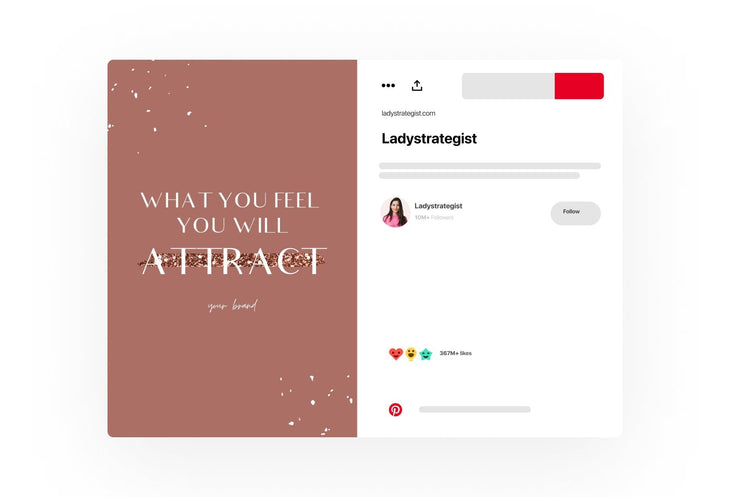 Ladystrategist 30+ Pinterest Engagement Pins - Editable Canva Templates Rose Gold V2 instagram canva templates social media templates etsy free canva templates